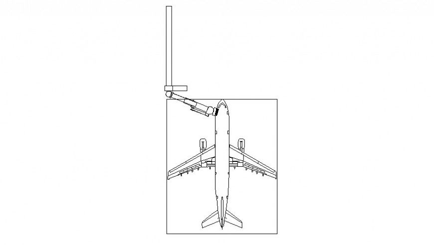 2d view drawings details of airplane autocad software file