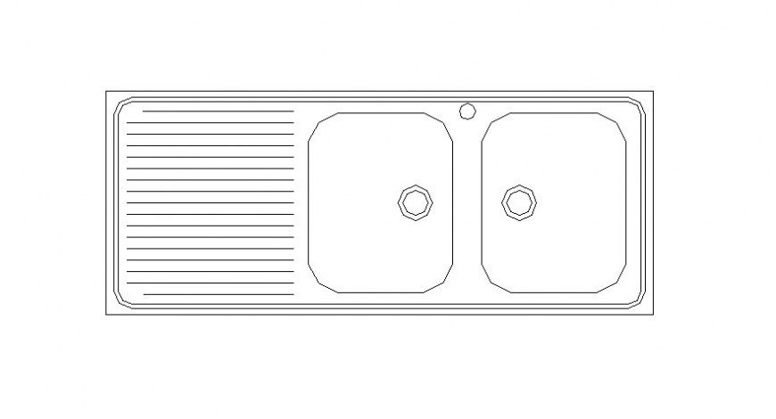 2d view drawings details of kitchen sink automation units dwg file