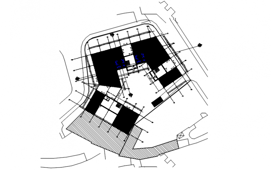 2d view drawings details of plot site area autocad software file