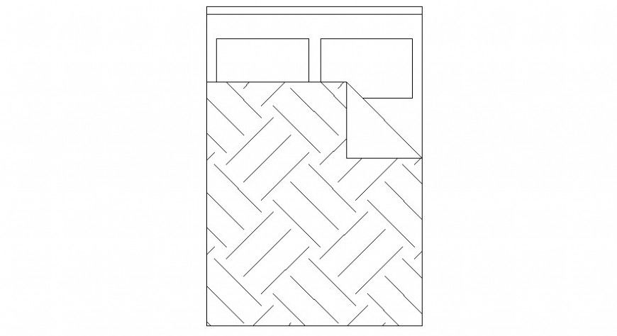 2d view drawings of furniture double bed details autocad software file