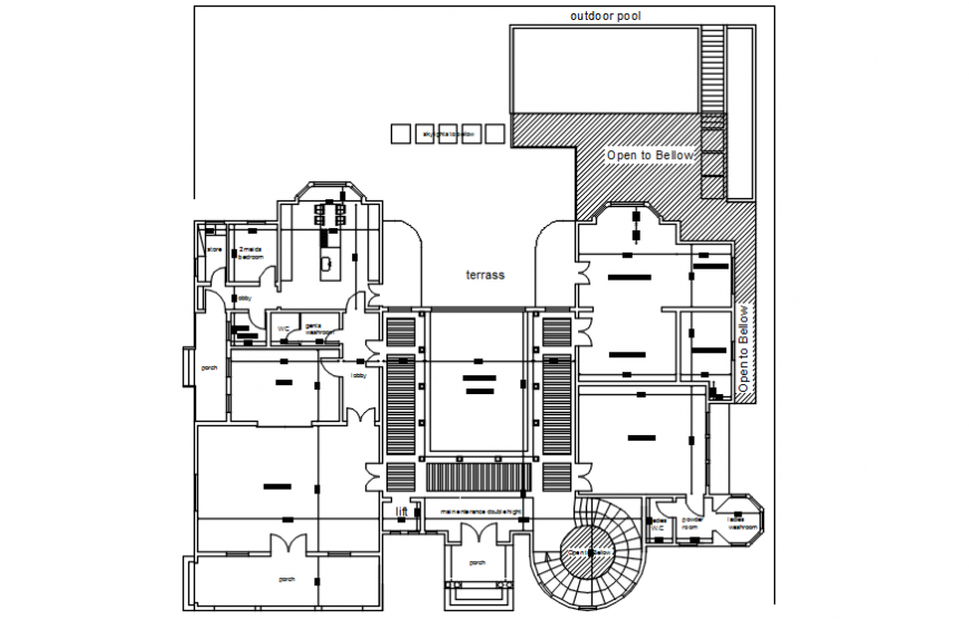 2d view drawings of house floor plan autocad software file