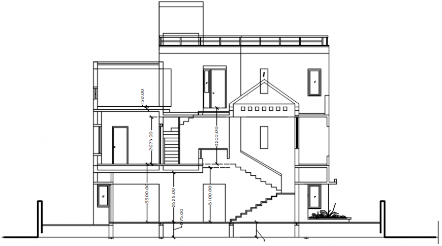 2d view drawings of housing blocks elevation dwg autocad file