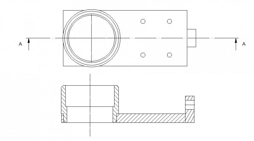 2d view drawings of mechanical blocks plan and elevation dwg file