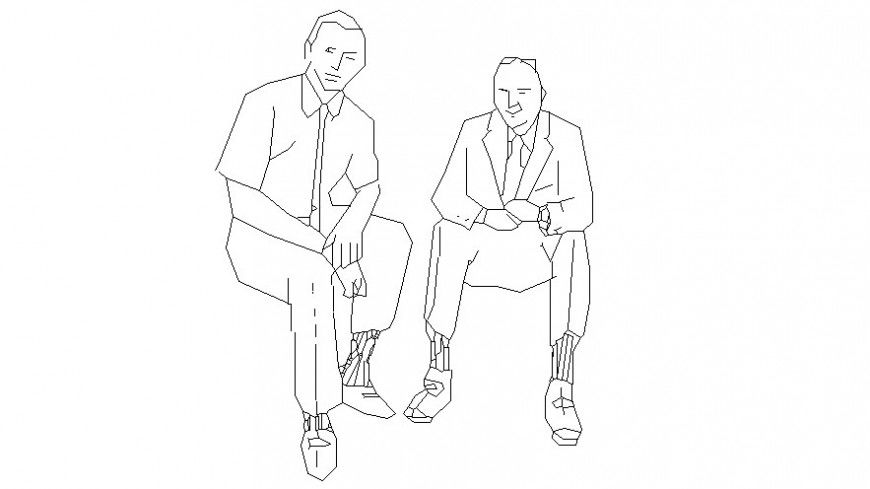 2d view drawings of men people units autocad software file