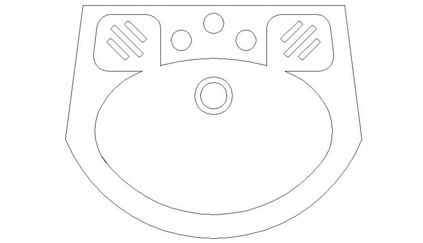 2d view elevation drawings of sanitary washbasin autocad file