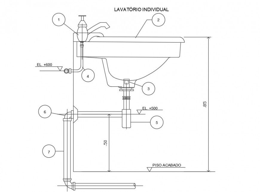 2d view elevation drawings of sanitary washbasin dwg file