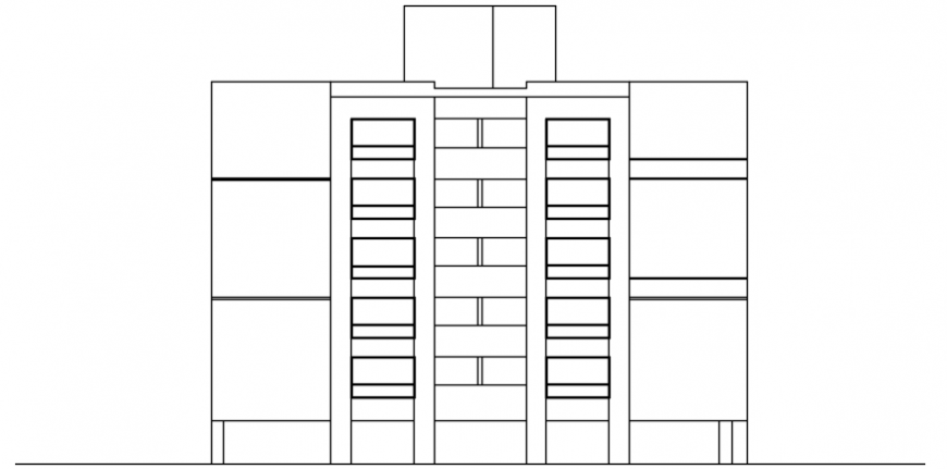 2d view elevation of apartment blocks autocad software file