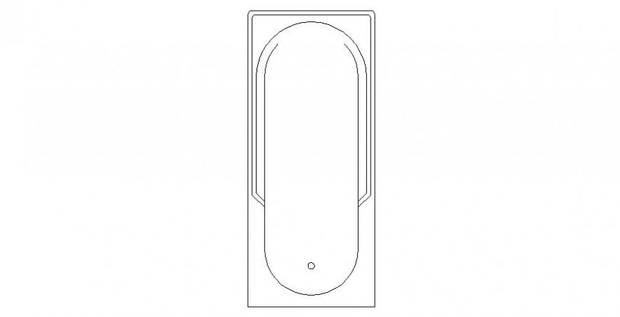 2d view elevation of bathtub detail CAD sanitary block layout file in dwg format