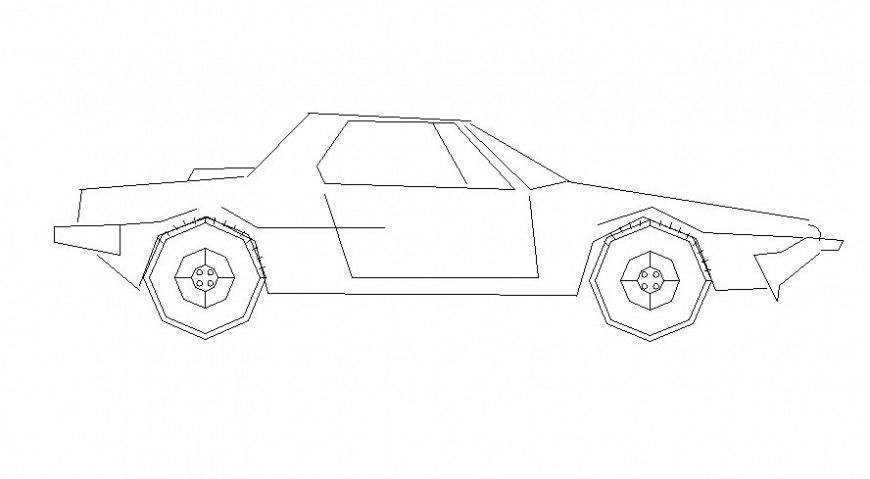 2d view elevation of car details transportation units dwg file