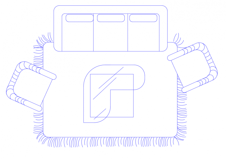 2d view elevation of drawing room furniture layout autocad file