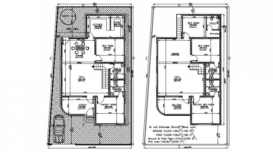 2d view floor plan drawings of housing units dwg autocad file
