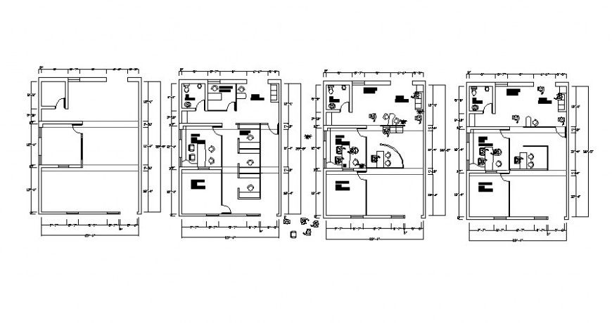 2d view floor plan drawings of office building autocad software file