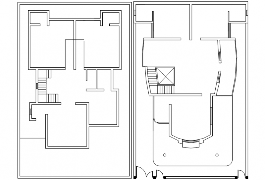 2d view floor plan of house autocad software file