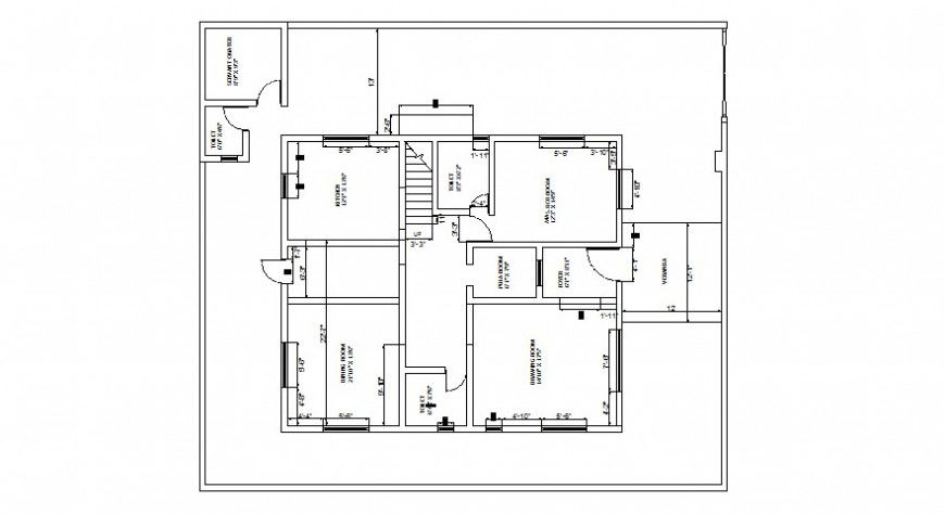 2d view floor plan of residential housing units layout file AutoCAD file