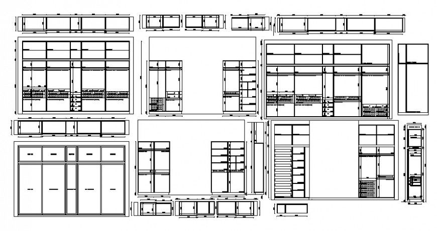 2d view furniture blocks drawings of wardrobe autocad file