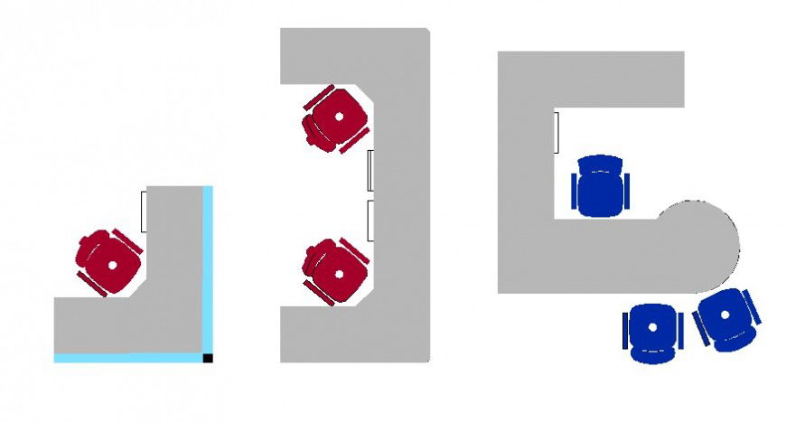 2d view furniture units of table desk autocad software file