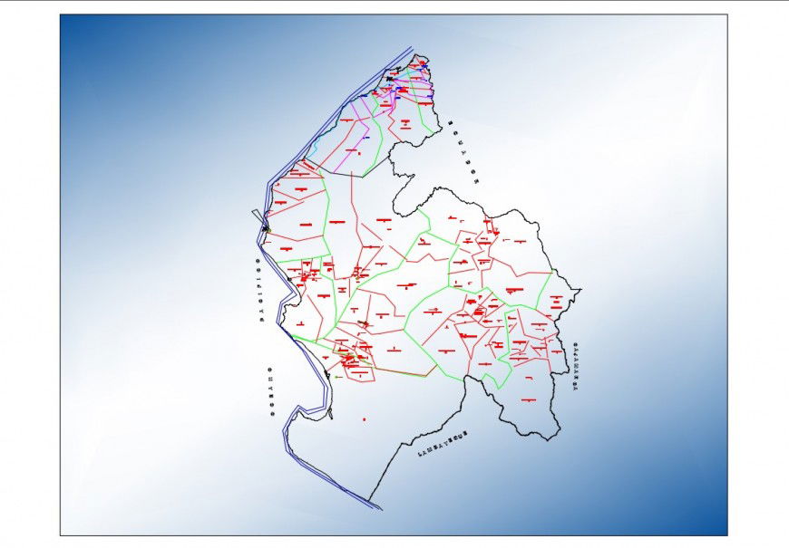 2d view line plan of different country map layout file in autocad file