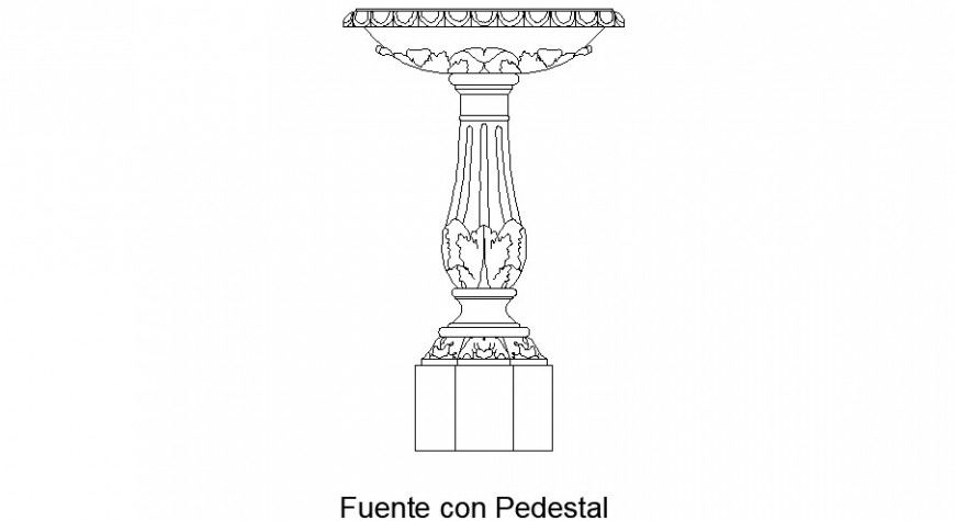2d view of fountain layout drawing  Elevation in autocad format