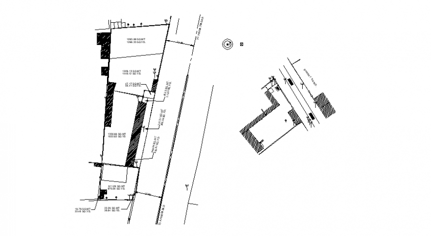 2d view of an area planning details autocad software file