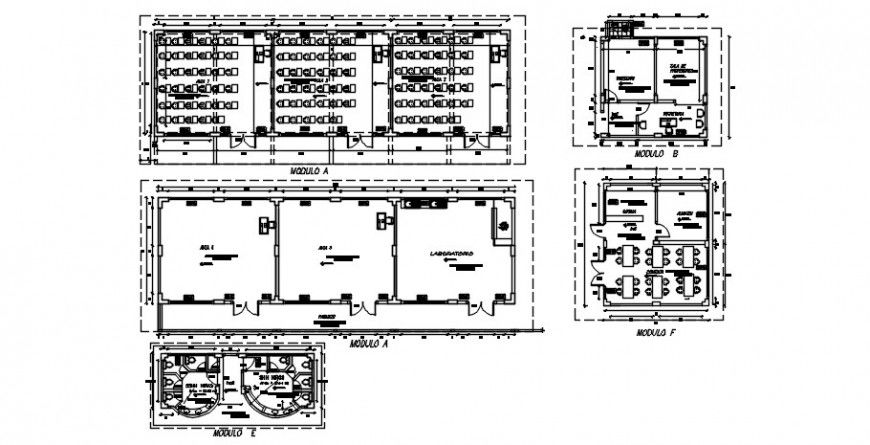 2d view of college building units autocad software file