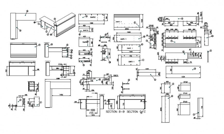 2d view of door window units details in autocad software file