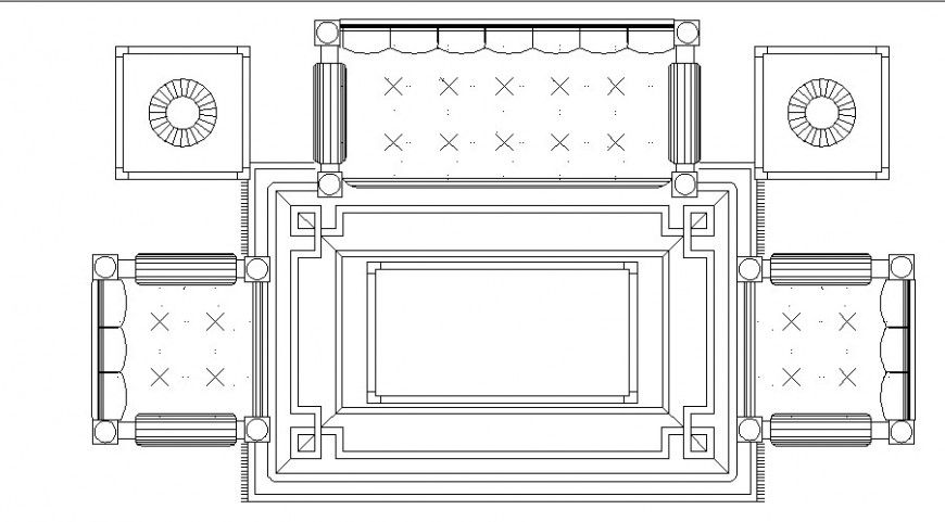 2d view of drawing room area layout file in autocad format