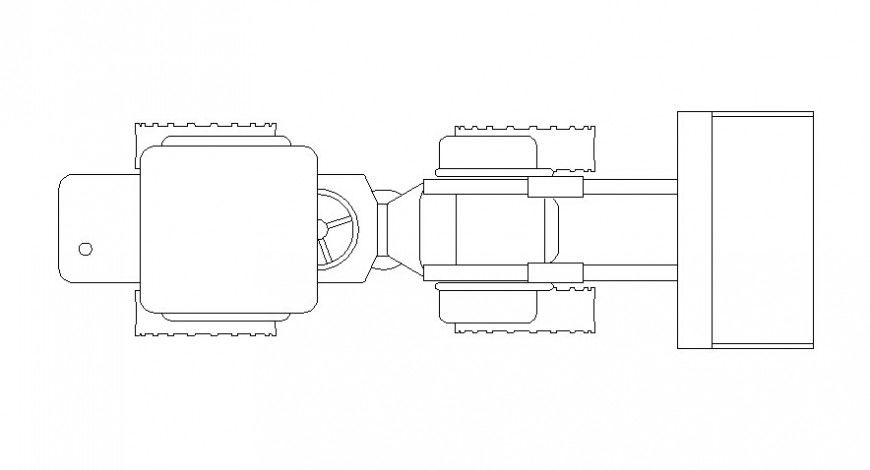 2d view of excavation machine drawing in autocad file