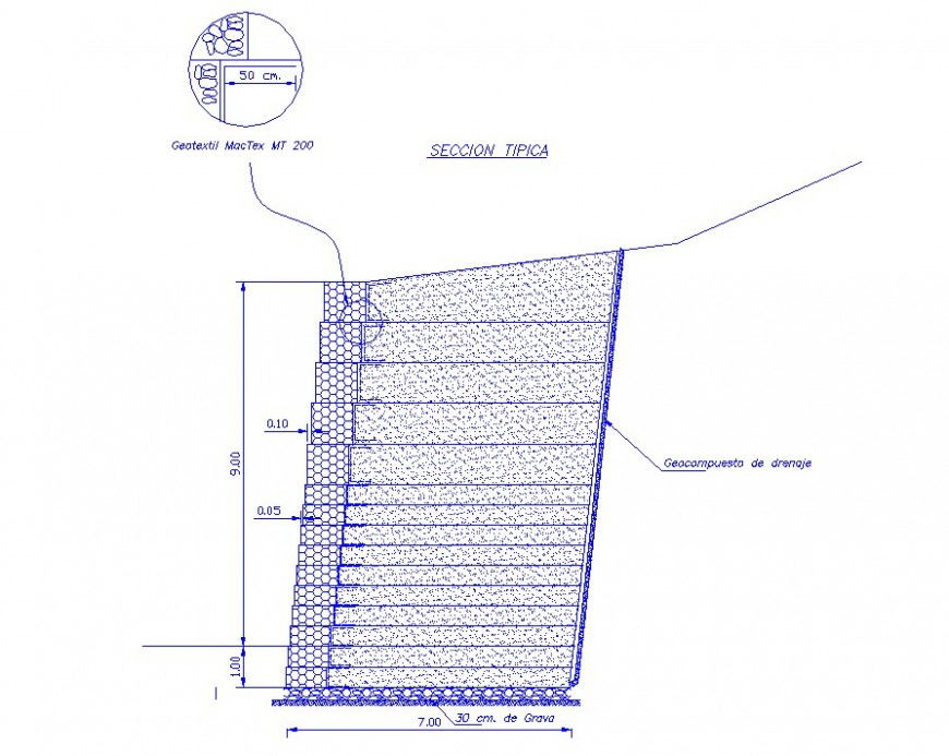 2d view of geo-textile blocks layout file in autocad format