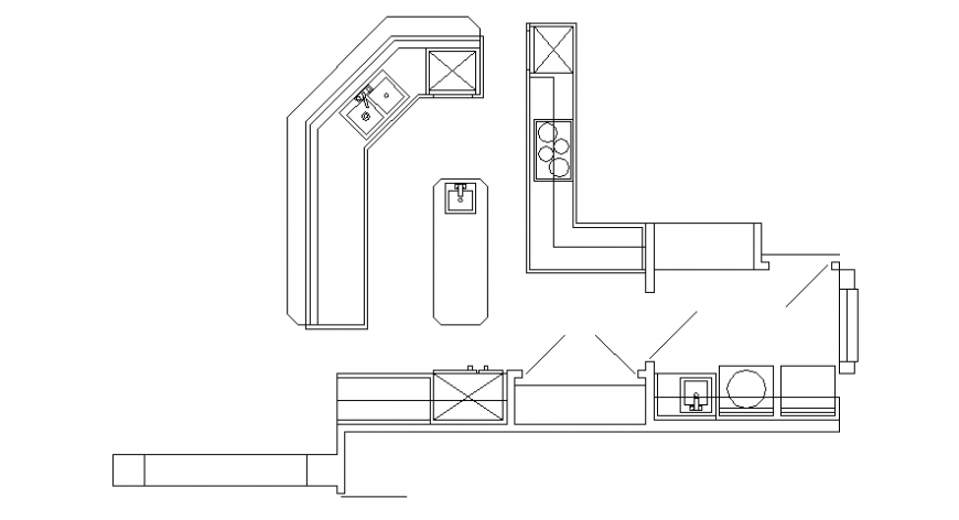 2d view of kitchen plan drawings autocad software file