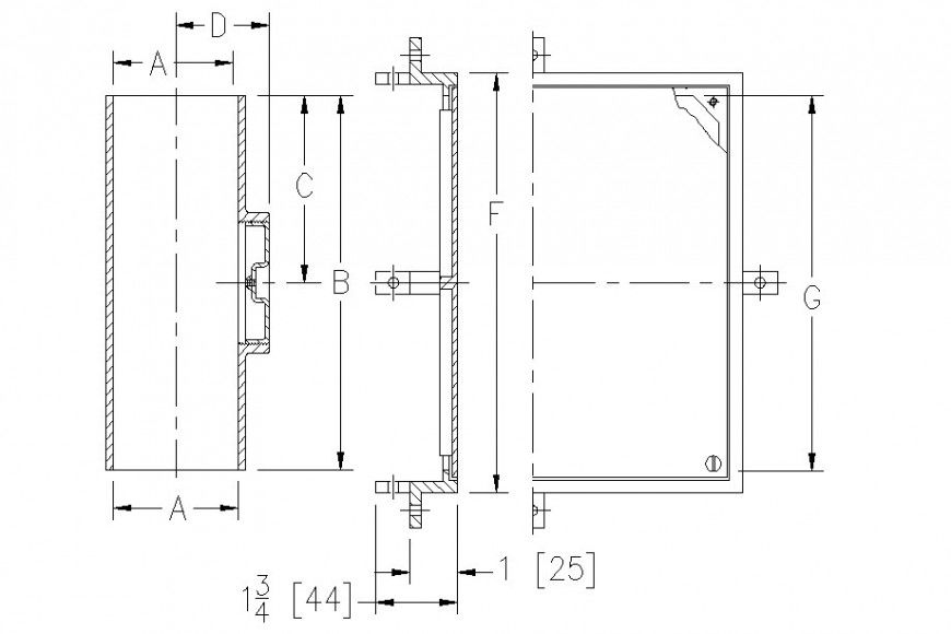 2d view of mechanical CAD block layout file in autocad format