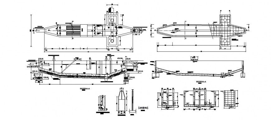 2d view of RCC structure detail CAD consttruction unit autocad file