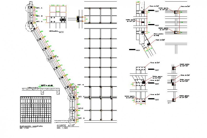 2d view of reinforcement detail layout CAD construction block autocad file