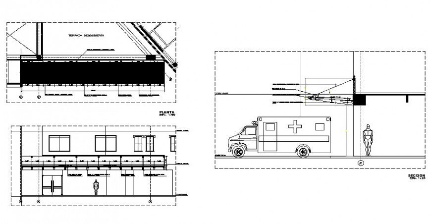 2d view of Residential house working plan drawing in autocad