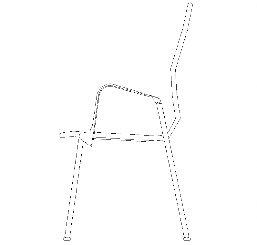 2d view of Sitting chair detail elevation layout file