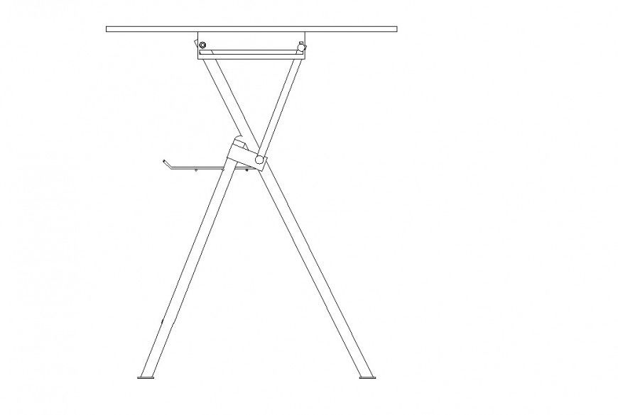 2d view of table detail elevation CAD furniture block layout file in dwg format