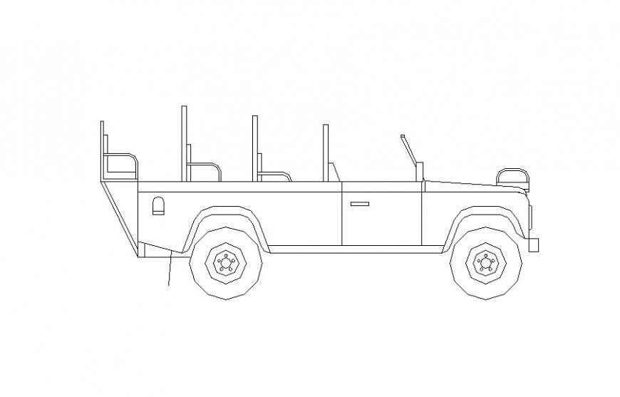 2D view of transportation vehicle AutoCAD file