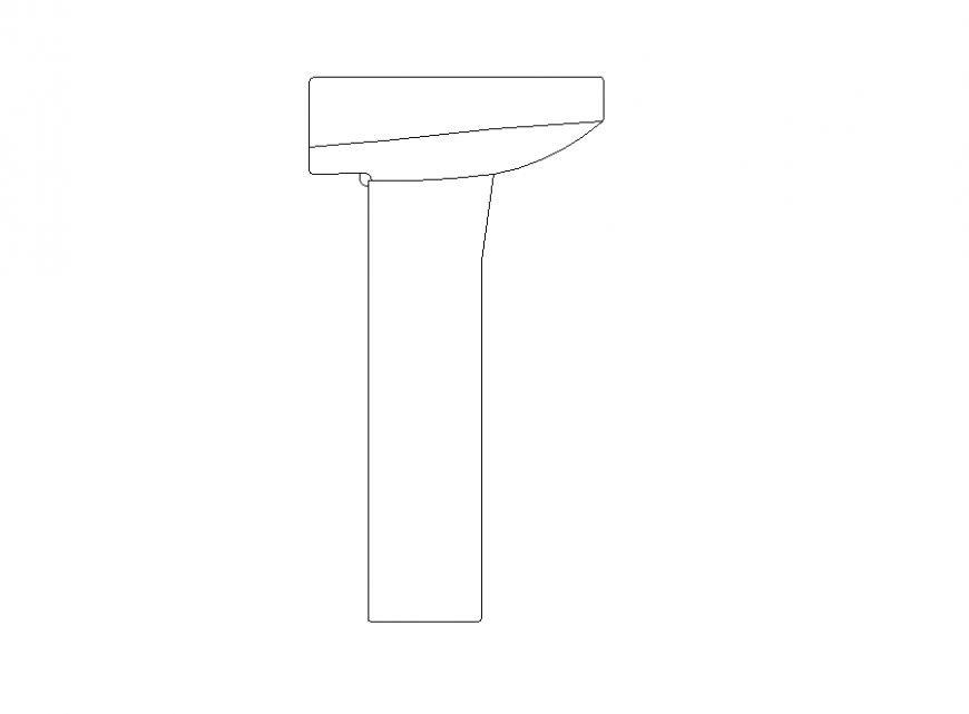 2d view of Washbasin detail elevation layout CAD block dwg file