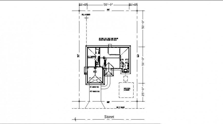2d view Roof plan detailing drawing in autocad format