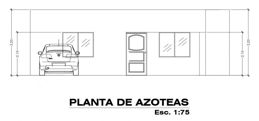 2d view single story house elevation autocad software file