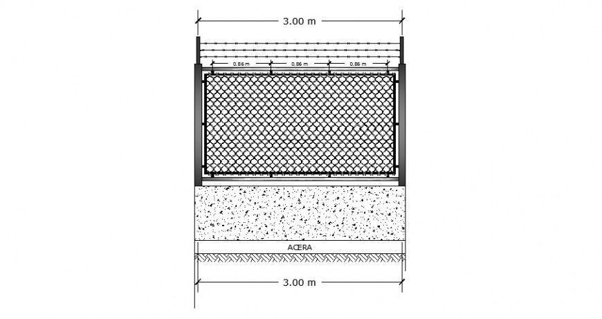 2d view steel metallic grill detail CAD structure block layout file in autocad format