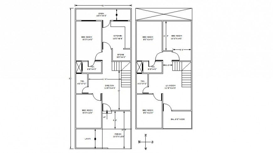 2d view work layout plan of house drawings autocad software file