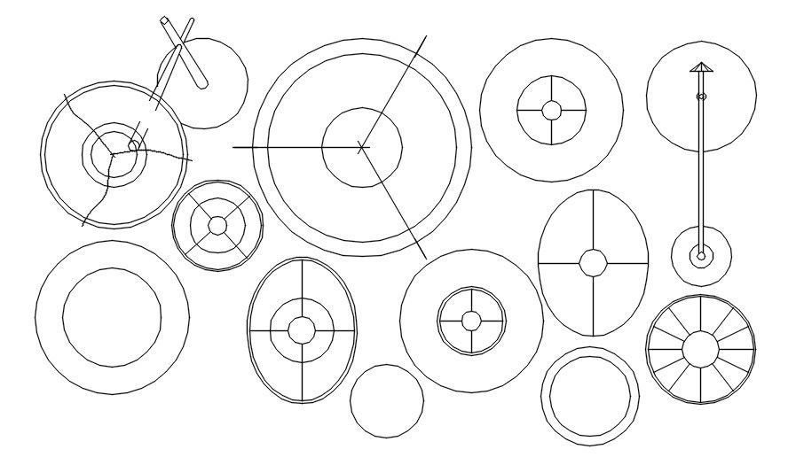2d cad blocks of night lamp plan in AutoCAD, dwg file.