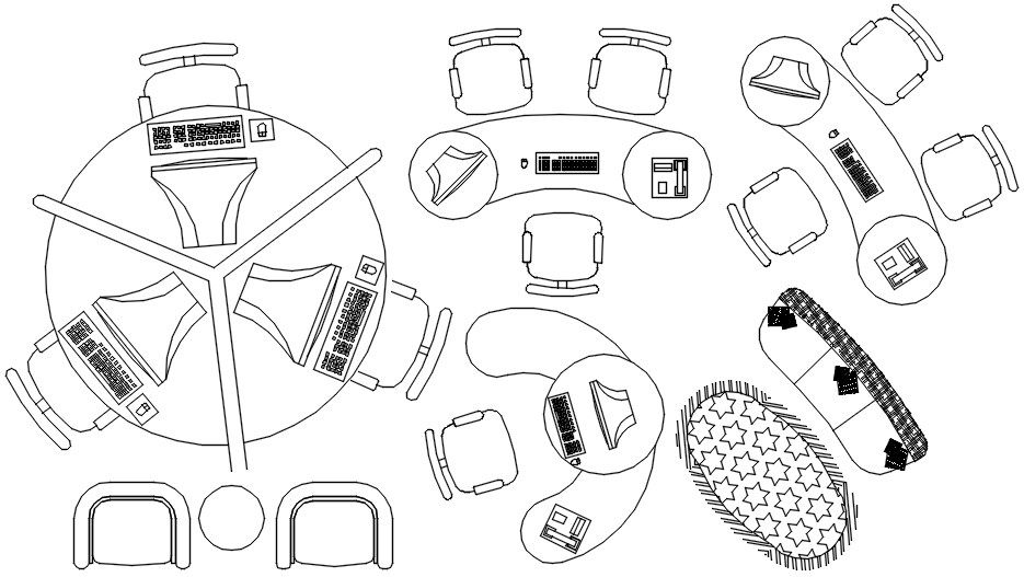 Office Workstation CAD Block DWG File for Space Planning