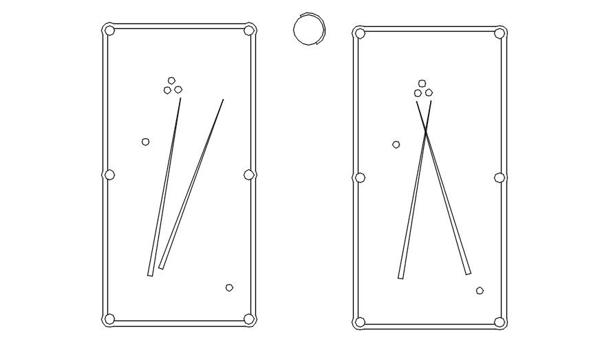 2d cad blocks of pool table in AutoCAD, dwg file.