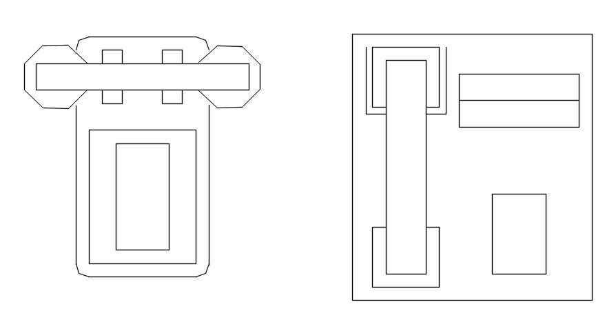 2d cad blocks of telephone in AutoCAD, dwg file.