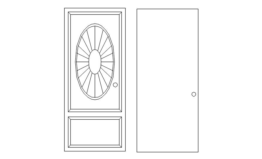 2d door wooden frame cad block in AutoCAD, dwg file.