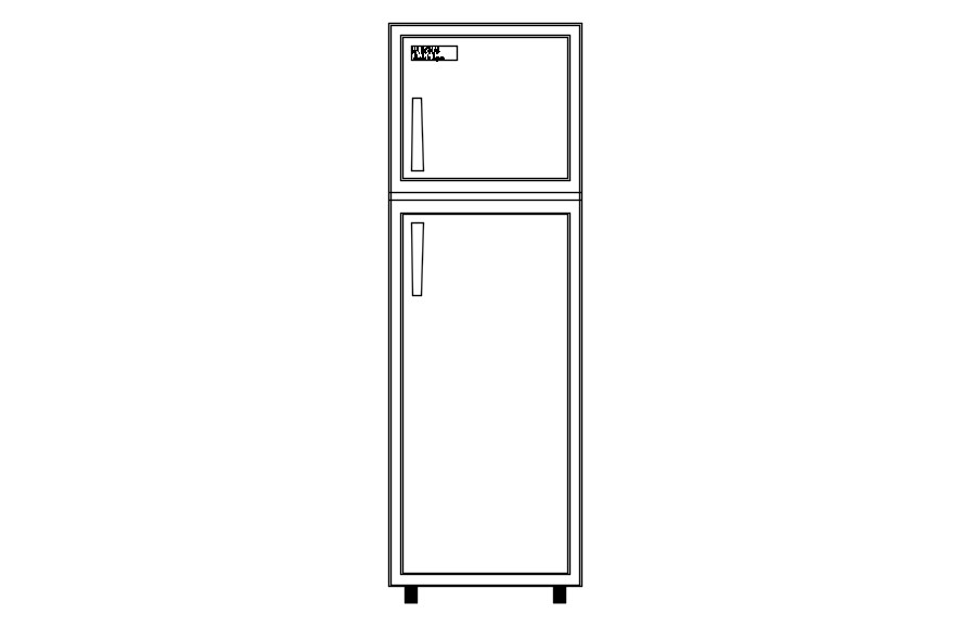 Fridge Plan CAD Block DWG for AutoCAD Kitchen Design