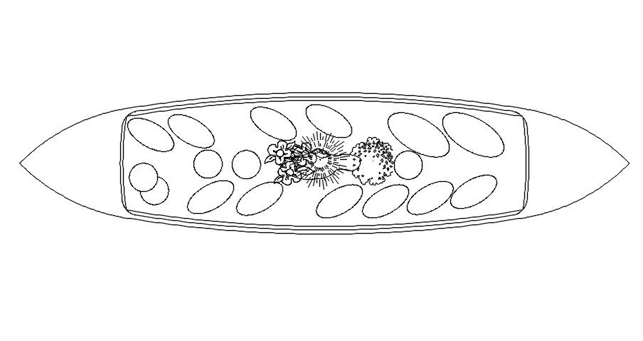 2d drawing of landscaping in AutoCAD, dwg file.