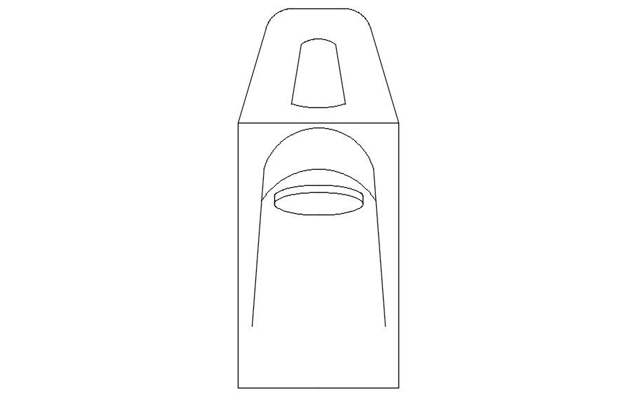 2d elevation cad block of faucet in AutoCAD, dwg file.