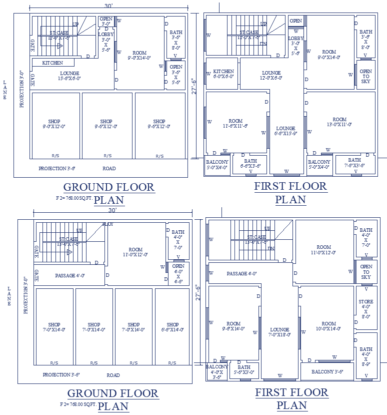 33x31 Mixed-Use Residential and Commercial AutoCAD DWG Plan